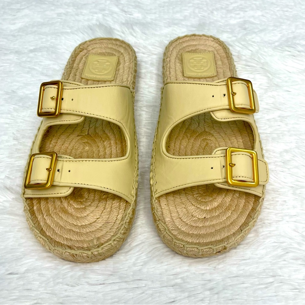 Tory Burch Two Band Flat Espadrille Slide